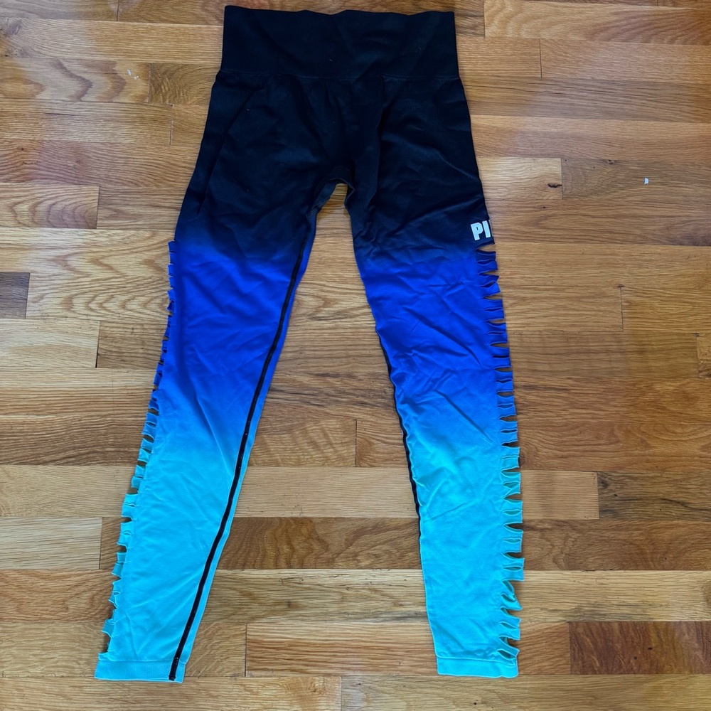 Black and Blue Ombre Leggings by PINK